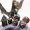 HAOMEJA Metal Dice DND Dragon Set 7 Role Playing Dice