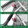 77'' Bow Rake ，17 Tines Metal Head Rakes with Stainless
