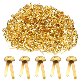 sourcing map 500pcs Brads Paper Fasteners, 8mm x 17mm Metal Paper Crafts Brads, Small Round Brass Split Pins for Children Crafting Decorative Scrapbooking DIY, Gold