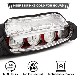 Golf Cooler Bag with Ice Pack, Golf Club Bags Accessories, Insulated Beer Sleeve and Cooler, Keeps Drinks Cold for Hours