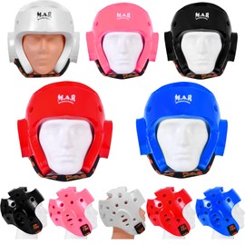 MAR | Pink Pro Dipped Foam Head Guard Boxing Sparring Grappling Competition Training for Kickboxing, Karate, Taekwondo, Semi Contact & More, Adult Kids Headgear (Large)