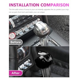 YINGTUU for Ford Mustang Accessories 2015 2016 2017 2018 2019 2020 2021 2022 Gear Shifter Knob Cover Interior Trim Accessories (Glossy Black)