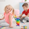 Relaxdays Colourful Wooden Wobble Tower, Stacking Tower Skill Game with