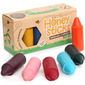 Honeysticks Honeysticks Wachsmalstifte aus 100 % Bienenwachs (12er-Pack) – Ungiftig Wachsmalstifte ab 1 Jahr für Kleinkinder – Natürliche Inhaltsstoffe und Lebensmittelechte Farben, Höchste Sicherheitsstandards