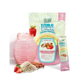 KLASS VIDA Hydration + Immunity Sugar-Free Powder Packets Horchata StrawberryElectrolyte Agua Fresca Drink Mix Wellmune & Acerola Extract 15 Single Serve Sticks Low Calorie