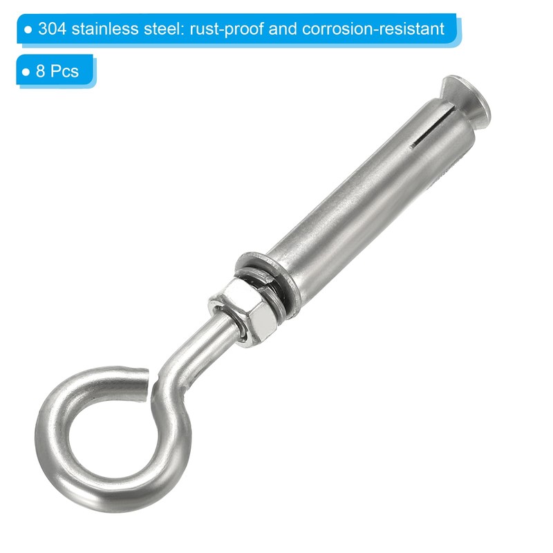 PATIKIL Extension Hooks M6 Set of 6 340 Stainless Steel