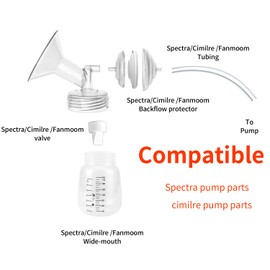Fanmoom 28mm Wide Mouth Flanges Compatible with Spectra S1/S2 Breast Pumps; Wide Neck Pump Part; Not Original Spectra Flange(28mm 1Flanges)