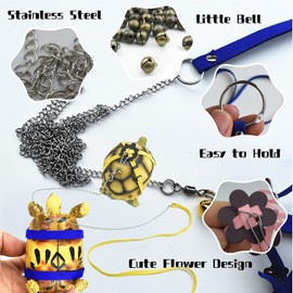 Adjustable Harness & Leash Set Strap for Turtles Small Pet Leash Walking Rope for Tortoise Outdoor Walking Training Control Rope (Yellow,S)