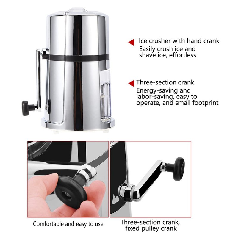 Natudeco Manual Ice Crusher Shaved Ice Machine Portable Snow Cone