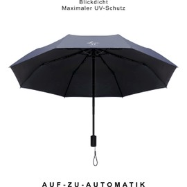 Ambra UV: Automatic Umbrella with UV Protection Windproof Pocket Umbrella for Rain and Sun 330g 27 x 6 cm, Blueberry Dark Blue