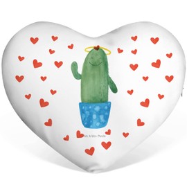Mr. & Mrs. Panda Heart Cushion Cactus Holy - Gift, Decorative Cushion, Cacti, Heart Shape, Family, Parents
