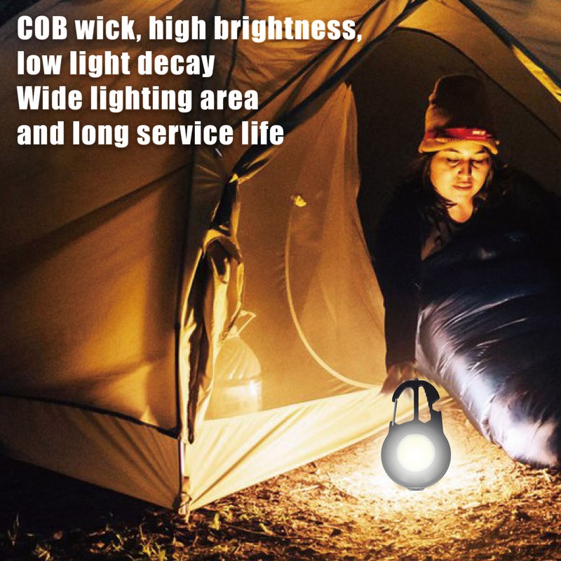 COB Small Flashlights 3 Light Modes Rechargeable Multifunctional Black Portable