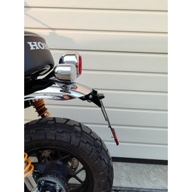 Short License Plate Holder for Honda Monkey Z125 MA from 2018-2026 License Plate Holder EVO Set Conversion Rear Conversion Tail Tidy Short Rear Monkey Classic Retro Cult Moped with License Plate Light Monkeyz125ma