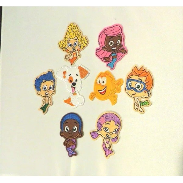 BUBBLE GUPPIES GROUP EMBROIDERED PATCH SET OF (8) EIGHT AVERAGE