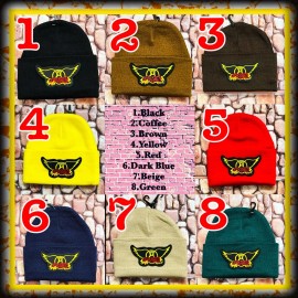 AEROSMITH BLACK ( OTHER COLORS) PATCHED BEANIE  NECKLACE