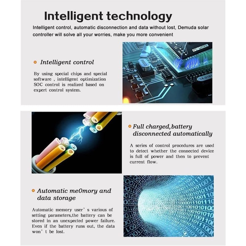 30A Solar Charge Controller,12V/ 24V Solar Panel Charge Controller,Timer Setting