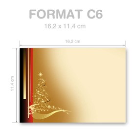 Paper Media Pack of 25 Christmas Letter Envelopes DIN C6 (162 x 114 mm)