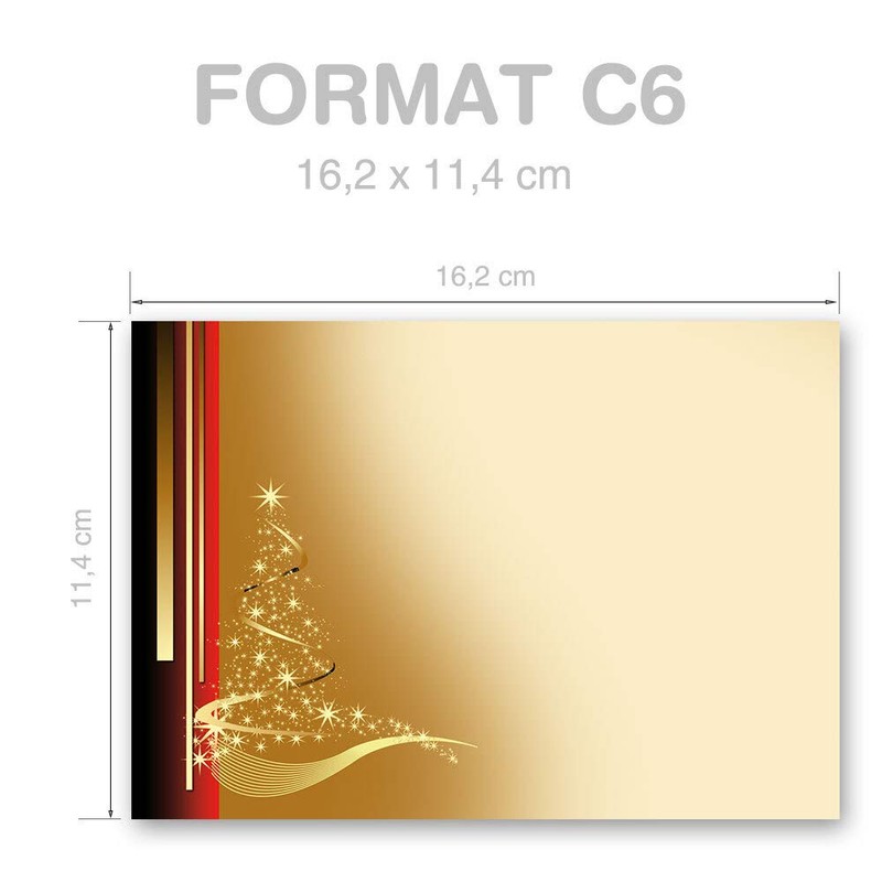 Paper Media Pack of 25 Christmas Letter Envelopes DIN C6