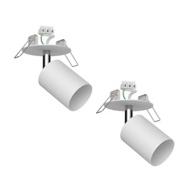 ledscom.de Waika Recessed Ceiling Light Swivelling White Matt Round 80 mm Diameter 1x GU10 Max. 15 W Pack of 2