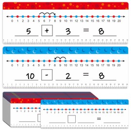 30 Packs Number Line Dry Erase Boards Cards, Double Sided Writable and Erasable Board, 0-20 on One Side & Blank Whiteboard on Other Side for Kids, Students, Classroom and Home - 12” x 4”