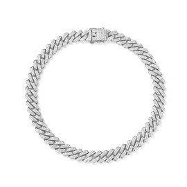 DIDISEE Mens Silver Gold Cuban Link Chain for Men Women Diamond Necklace Chain Iced Out Chain Miami Cuban Link Bracelet Men Hip Hop Jewelry for Men and Women Jewelry Gift