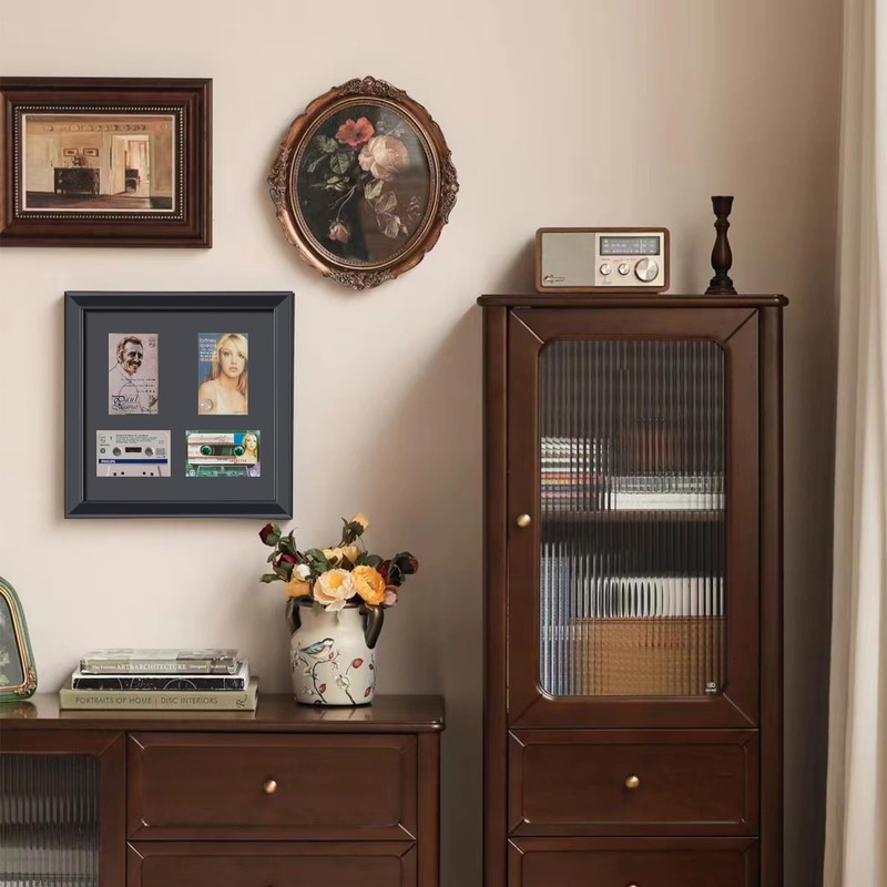 Cassette Tape Storage Shadow Box Display Cabinet,Cassette Storage Display Frame,Cassette