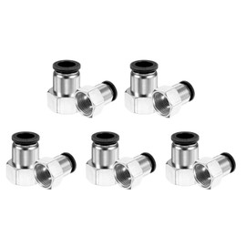 sourcing map 10pcs Push to Connect Fittings 12mm Tube OD x 1/2" NPT Thread Female Straight Pneumatic Tube Fittings PCF12-N04 Quick Connect Air Line Fittings Air Hose Fittings, Black