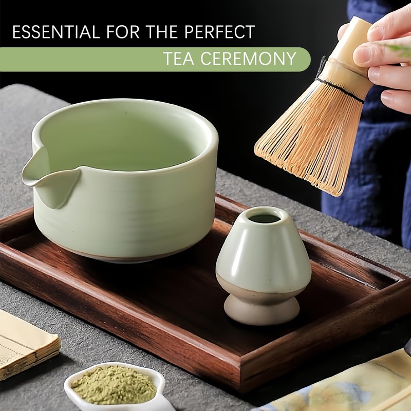 Ceramic Matcha Whisk Holder for Bamboo Chasen, Light Green Tea