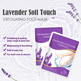 5 Pairs Foot Peel Mask - Exfoliating Foot Mask for Hard Skin & Calluses - Cracked Heel Repair - Moisturising Foot Care Socks for Baby Soft Feet, Dead Skin Remover Lavender Extract
