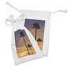 Ambesonne Palm Tree Fabric Pouch Set of 2, PalmTrees Twilight