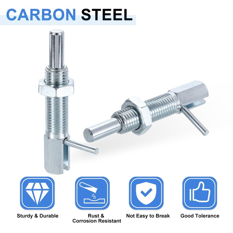 sourcing map Retractable Indexing Plunger Pin, M16 L Spring Plunger