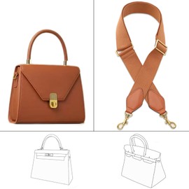 BMBMLV Purse Strap Replacement Crossbody Wide Shoulder Strap Adjustable Canvas Straps Handbag Strap Replacement Belts (purse strap-Brown)