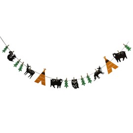 Fabic Woodland Camping Garland Banner for Birthday Wedding Baby Shower Party Decoration 2-Count