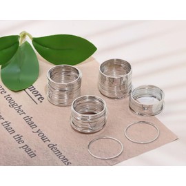 Shapenty Brass Round Beading Hoop Earring Open Bezel Pendant Hallow Frame Charms Linking Ring Bulk for Dangle Earrings Necklace Bracelet Jewelry Making Women Girl Gift DIY Craft, 80PCS (25mm, Silver)