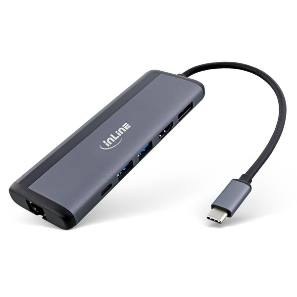 InLine 8-in-1 USB-C Multihub, Docking Station, 8K HDMI & DisplayPort,