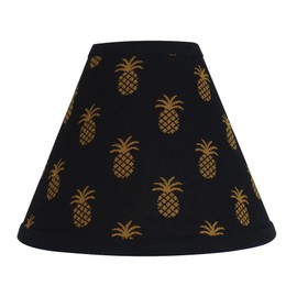 Pineapple Town Jacquard Black 12" Bulb Clip Fabric Lamp Shade by Raghu