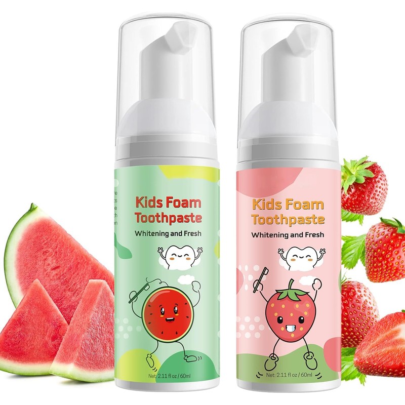 Foam Toothpaste Kids 2PCS, Toddler Toothpaste Cavity Protection, Clean and