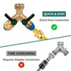 Tesmotor 2 Way Brass Tap Splitter, Garden Hose Y Splitter,