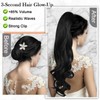 Black Ponytail Extension 24"Claw Clip Ponytail Extension Long Pony Tails