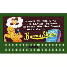 HO 1 1/2" x 3" BILLBOARD SIGN GLOSSY INSERT BURMA SHAVE #5