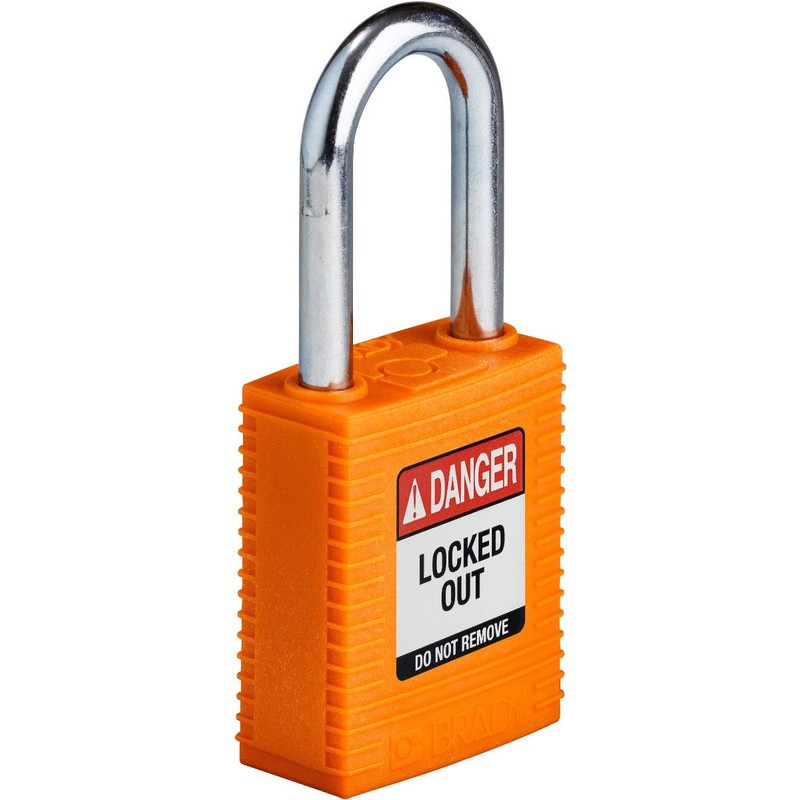 Brady (NYL-ORG-38ST-KA3PK) SafeKey Nylon Lockout Padlock with Steel Shackle 38.00