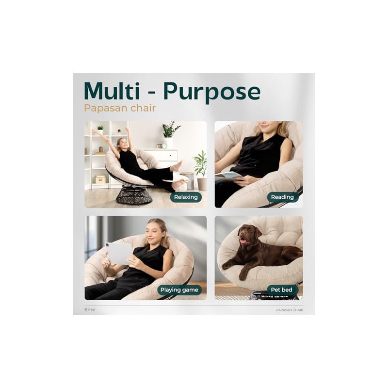 Bme Papasan Chair, Sephia Sand-Black Base