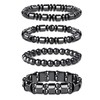 THUNARAZ 4Pcs Hematite Bracelet for Men Women Bangle Bracelet Magnetic