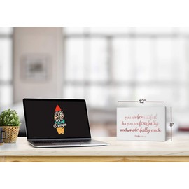 HB Art Design You are Beautiful for You are Fearfully Wonderfully Made Psalm 139:14 Bible Verse Scripture Quote Inspirational Christian Wall Art Canvas Print Living Room Decor 30x40