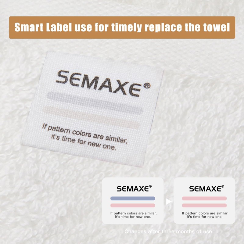 SEMAXE 100% Cotton Hand Towel for Bathroom, White Towels with