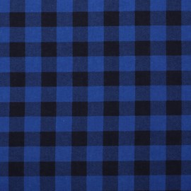 MOOK FABRICS Flannel PRT Buffalo Plaid, Royal, 15 Yard Bolt