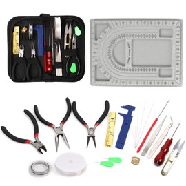 Bead Tray for Jewelry Making and Jewelry Making Supplies Kit Own Bead Tools for Jewelry Making Include Beading Board, Bead Tool Kit, Jewelry Making Tools for Jewelry Repair (23Pieces)