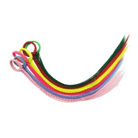 6-Pack 16-Inch Solid Color Braided Hair Extensions for Girls – Elastic Tie-On Synthetic Braids – Cute Ponytail Hairpieces for Kids – Easy to Wear for Daily Styling, Parties & Gifts