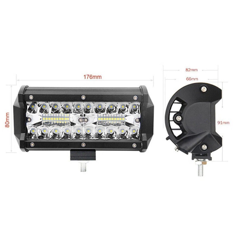 7"inch LED 2400W Work Light Bar Flood Spot Combo Fog