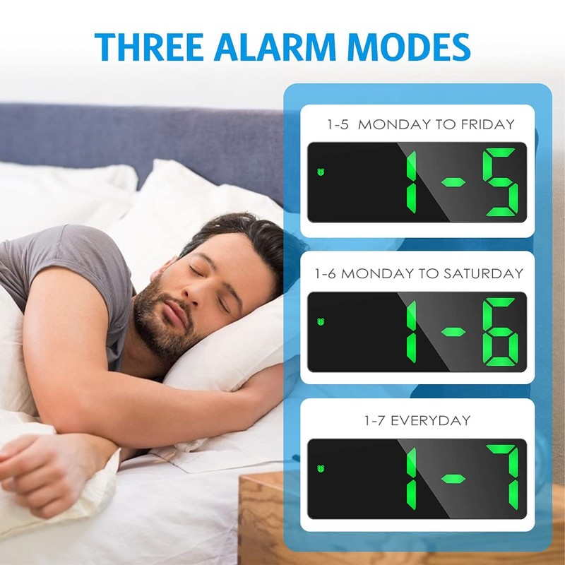 Upgraded Digital Alarm Clock, LED Clock for Bedroom, Electronic Desktop